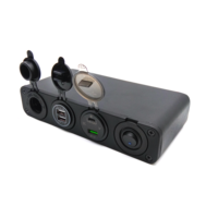 Pemantik rokok dua soket USB 12V, pengisi daya adaptor Voltmeter Digital untuk Apple/Android perangkat Motor traktor mobil