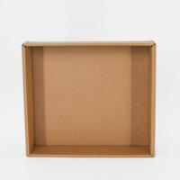 Plateau en carton ondulé kraft brun uni personnalisé, boîte d'emballage à ouverture supérieure, plateau de présentation pliable en papier