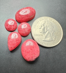 Lote de Gemas Sueltas de Rodonita Rosa Natural en Forma de Cabujón, con Reverso Plano, para Diseño de Joyería - Product Image 5