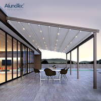 Pergola rétractable Toit motorisé Revêtement PVDF Auvents Toit abri Toile d'auvent pour jardin