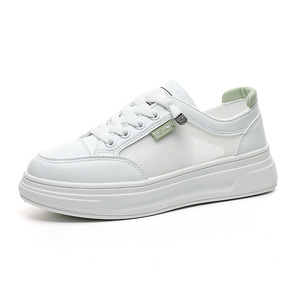 Chaussures plates décontractées à lacets pour femmes, tendance mode été, en maille ajourée respirante, antidérapantes, style sportif, fabriquées en Chine, pour les saisons printemps-automne - Product Image 3