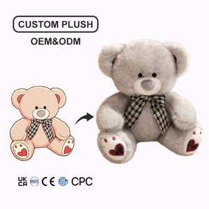 Fabrikant Groothandel Fabriek Op Maat OEM ODM Dubbele Hart Vormige Beer Teddy Pluche Knuffeldier Kussen Groothandel Lage MOQ - Product Image 1