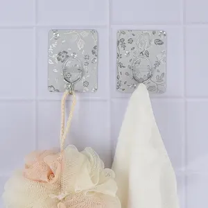 Crochet de charge mural de salle de bain sans cuisine transparente fraîche 2 ensembles