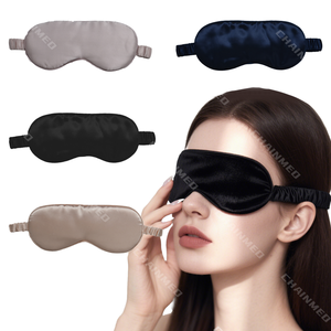 Masque de sommeil en satin de soie respirant, confortable et occultant la lumière, certifié CE, marque Steam CM, modèle SM-01, pour soulager le stress, avec élastique importé - Product Image 4