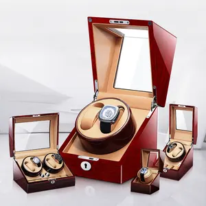 M & Q 럭셔리 시계 상자 배터리 구동 시계 와인더 자동 와인딩 디스플레이 박스