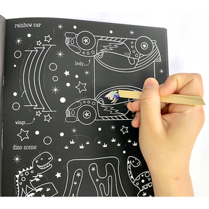Libro mágico de arcoíris para colorear, libro de páginas con plantillas, Stylus de madera para niños - Product Image 2