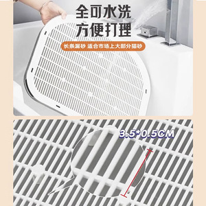 Huayuan Pet Supplies <b>Cat</b> <b>Litter</b> Mat Oval Easy Clean Gray Blue <b>Cat</b> <b>Litter</b> Box Pad - Product Image 4