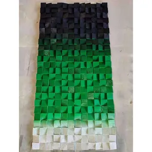 3D dekorative Massivholz grün Gemälde handgemachte Holzwand verkleidung Mosaik platten