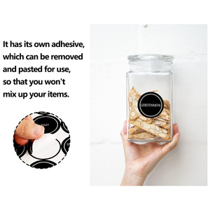 Custom French Black Round Spice Jar Labels Waterproof Oil Resistant <b>Kitchen</b> Food Storage Bottle <b>Stickers</b> - Product Image 4