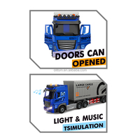 1/24 RC alaşım konteyner kamyon 2.4G 9CH mühendislik taşıma kamyon araç hafif müzik ile Diecast oyuncaklar