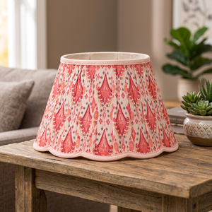 Abat-jour en lin Khadi de qualité supérieure à motif floral |   Abat-jour en tissu plissé fait main |   Table décorative, couvercle de lampe de sol - Product Image 5
