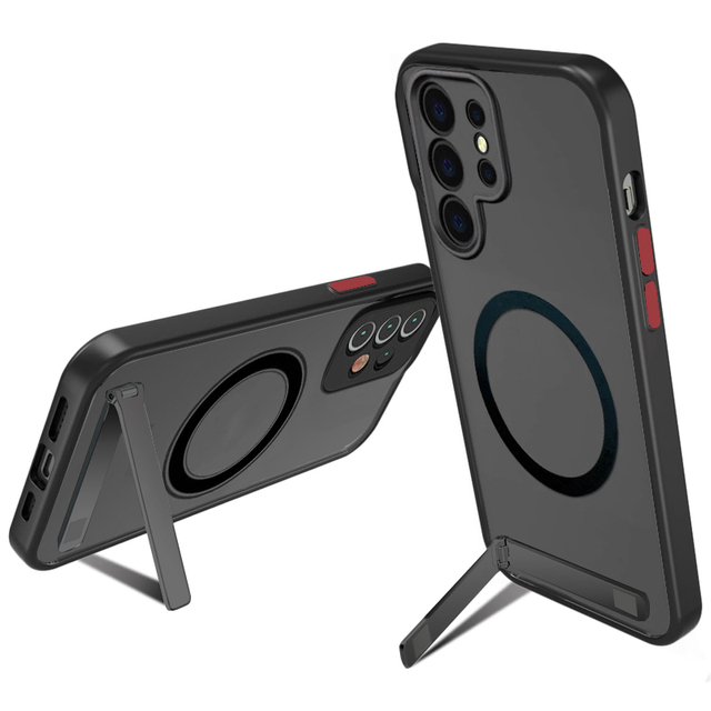 Matte Magnetic Mobile Phone Case With Kickstand for Samsung Galaxy S25 S24 S23 S22 Ultra Stand Cover Cases New Products 2025