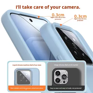 Silicone liquide couleur unie étanche Anti-chute coque de téléphone pour Xiaomi 17/15/14U/Redmi K70 couverture de téléphone de couleur unie - Product Image 3