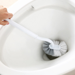 Brosse de toilette japonaise en plastique à long manche courbé, brosse de nettoyage pour salle de bain, brosse de nettoyage et d'hygiène pour toilettes - Product Image 1