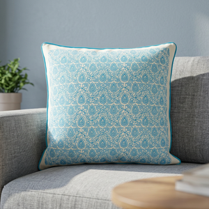 Luxury Home <b>Decorative</b> Square Cushion Cover 100% Cotton Durable Comfortable Solid Pattern Block Printed All-Season Customizable - Product Image 4