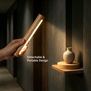 Luminária de Parede de Madeira por Atacado, Giratória 360°, Magnética, Recarregável USB, LED Regulável por Toque, Luz de Leitura Nórdica, Logotipo Personalizado OEM - Product Image 4