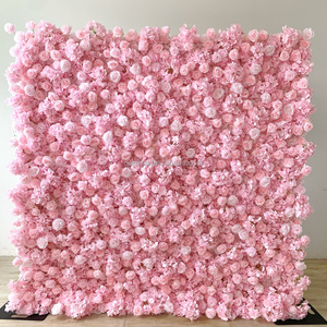 Оптовая Продажа с фабрики, Фотофон с розовыми цветами, 8 х8 футов, высокое качество, искусственные розовые цветы, свадебные украшения, стены - Product Image 6