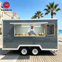 Chariot à café Cogsun entièrement équipé, camion de vente de café mobile, remorque alimentaire pour l'Australie, camions de restauration rapide pour hot-dogs