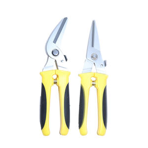 Ciseaux industriels en acier inoxydable à bord lisse avec poignée souple jaune, outil de coupe multi-usages - Product Image 2