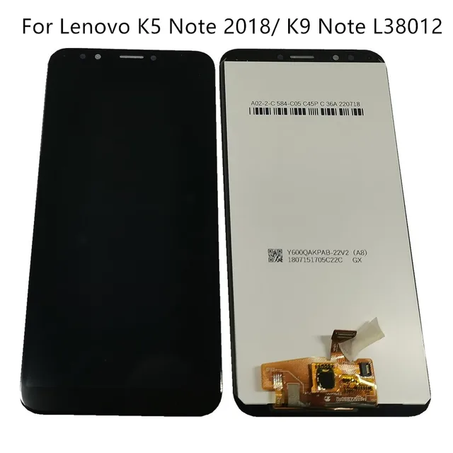 6.0 Inch 720*1440 for Lenovo K5 Note 2018 L38012 Lcd Display Touch Screen Replacement