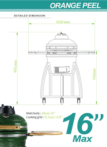 AUPLEX Premium OEM Four solaire portable 16'' <span class=keywords><strong>Fumoir</strong></span> en céramique Acier inoxydable Kamado <span class=keywords><strong>Barbecue</strong></span> au charbon de bois Sans fumée Extérieur - Product Image 4