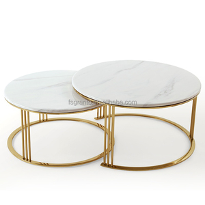 Einfache Metall Luxus nordische runde moderne Marmorplatte Couch tische Nesting <span class=keywords><strong>Center</strong></span> Beistell tisch für Wohnzimmer Set Möbel - Product Image 6