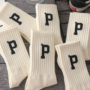 Zhuji Women <b>Socks</b> Letter Thigh High Medium Thickness Sweat Absorbent College Street Style Breathable Fashion <b>Socks</b> - Product Image 4