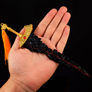 Jeu chaud <span class=keywords><strong>Elden</strong></span> anneaux noir lame épée 22cm métal <span class=keywords><strong>alliage</strong></span> Halloween accessoires artisanat pour Cosplay Collection cadeaux d'anniversaire - Product Image 2
