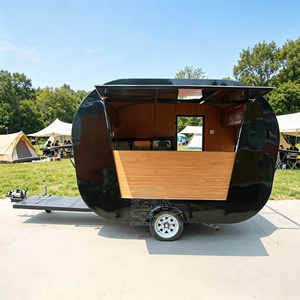 Vintage Food <b>Small</b> Coffee Trailer Full Equipped Mobile Restaurant Pizza Beverage Hot Dog Vending Carts Shop Truck Trailers - Product Image 3