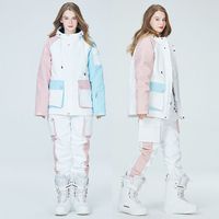 Wasserdichter Schnee Shiny Sexy Wear Einteiliger Anzug Pink Metallic Adult Woman Oem/odm Men Weißer Schnee anzug 2 Edelweiss Ski jacke