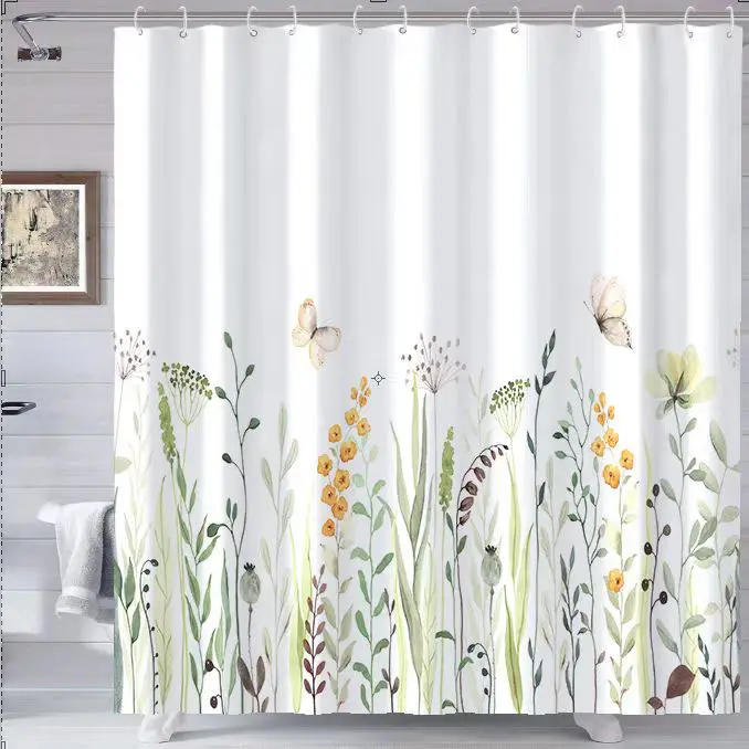 Wholesale Polyester Bathroom Products for Curtains Hot Sale Waterproof Bathroom Curtains Printed Hotel Shower Curtain for Bath