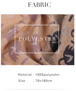 Warm Floral Print Polyester Scarf for Women 70x180cm Soft Woven Flower Shawl Cozy Fashion Wrap for Autumn Winter - Product Image 6
