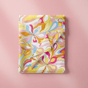 Tissu en coton biologique personnalisé, imprimé numérique, motifs abstraits colorés et lignes géométriques pour sacs et chemises pour femmes - Product Image 4