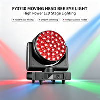 Projecteur motorisé Bee Eye RGBW 37*40W avec zoom, rotation de l'objectif et contrôle DMX pour éclairage de scène en boîte de nuit, concert, fête et bar