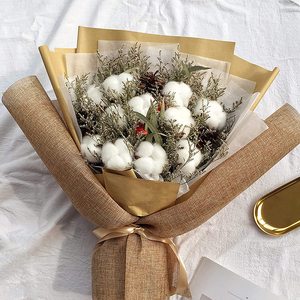 Naturale un ramo di cotone autunno fiori secchi <span class=keywords><strong>decorativi</strong></span> steli di cotone bianco per composizioni floreali - Product Image 3