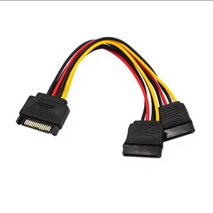 Adaptador divisor de energía Sata de 1 a 2, conector macho de 15 pines a doble hembra para dispositivos de almacenamiento de computadora - Product Image 1