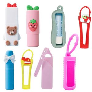 Colorful <b>Silicone</b> Hand Sanitizer Holder With Keychain Loop For Portable Bottle Protection - Product Image 2