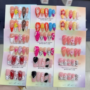 <span class=keywords><strong>Uñas</strong></span> Postizas <span class=keywords><strong>de</strong></span> Fábrica OEM, Diseño Mixto Adorable con Lazo, Perlas y Estilo Teddy, <span class=keywords><strong>Uñas</strong></span> Acrílicas <span class=keywords><strong>en</strong></span> Tonos Pastel, Venta al Por Mayor, Set Personalizado - Product Image 1