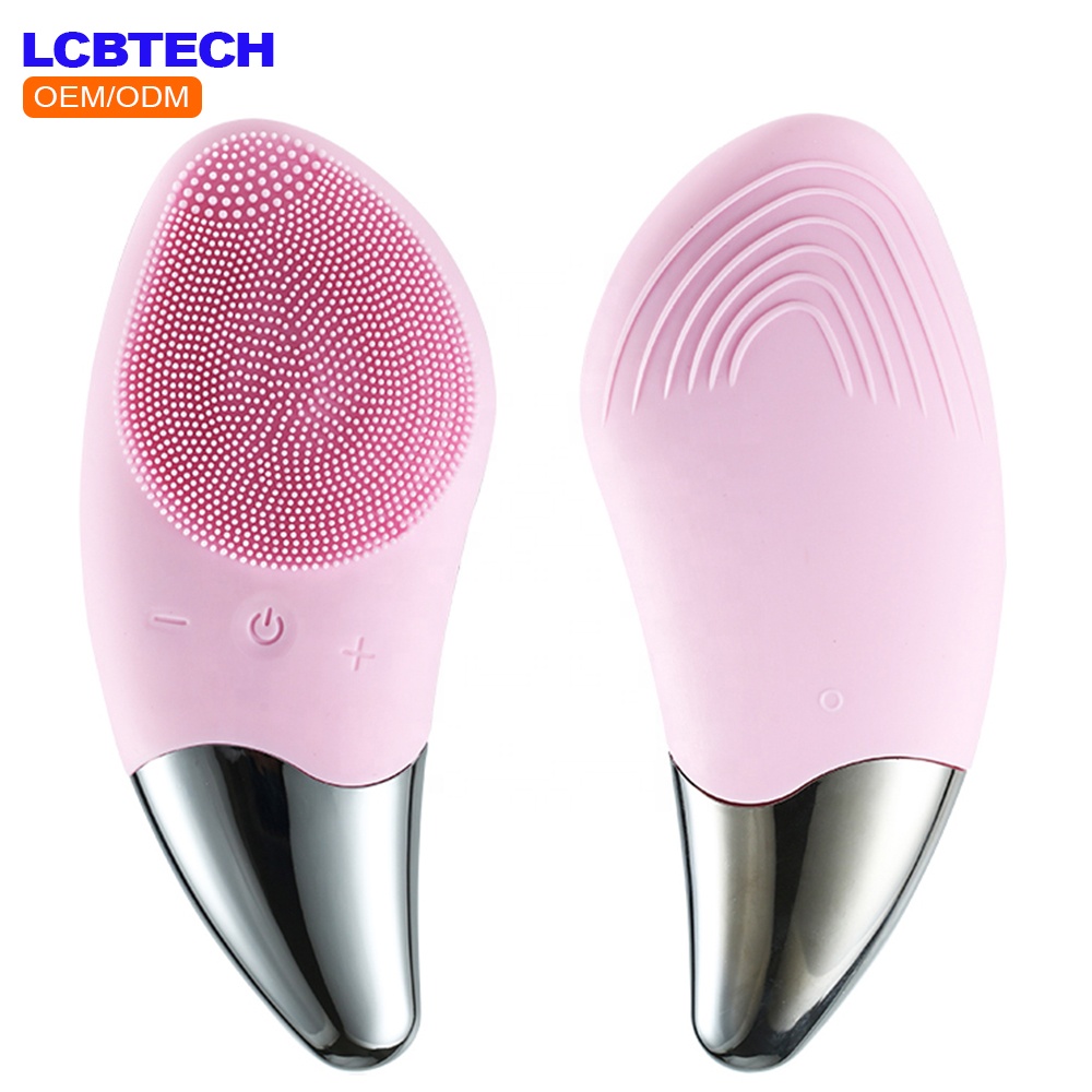 Глубокое очищение пор Водонепроницаемая электрическая щетка для лица силиконовая Очищающая щетка для лица с функцией нагрева