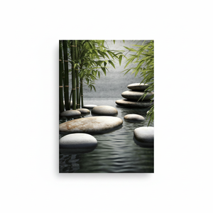 Printed <b>Canvas</b>: Calming Bamboo & Stones <b>Wall</b> Art,WRAPPED <b>CANVAS</b> - Product Image 2