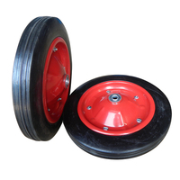 5 6 8 10 12 14 2.50-8 3.00-8 3.50-6 Roues à pneu plat en caoutchouc solide de 4.00 à 8 pouces, pour chariot de chariot à main de brouette