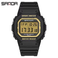 Jam Tangan Sport Digital Sanda 2107 Tali TPU Baru Tahan Air Kronograf Stopwatch Alarm Harian untuk Anak Laki-laki dan Pria