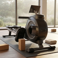 Máquina de Remo Magnética con Resistencia, para Uso en Interiores, con Batería Autoalimentada, para Uso Doméstico y Comercial, Estructura de Hierro