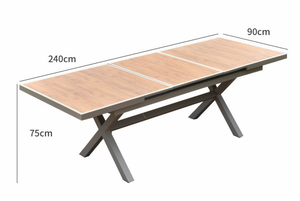 <span class=keywords><strong>Table</strong></span> à manger <span class=keywords><strong>extensible</strong></span> moderne en <span class=keywords><strong>aluminium</strong></span> durable avec 6 <span class=keywords><strong>chaises</strong></span> en corde, garantie 5 ans, pliable pour hôtels et terrasses - Product Image 5