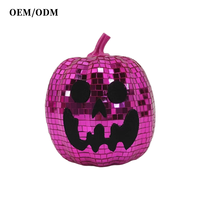 Décorations de citrouille en verre miroir pour fête d'Halloween, artisanales, écologiques, non toxiques, personnalisables en couleur et taille (CM), fabriquées sur mesure