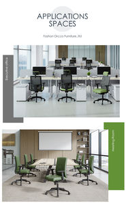 Mobilier de direction moderne robuste chaise de bureau ergonomique rembourrée en maille avec appui-tête pour le bureau à domicile - Product Image 5