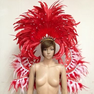 Party <strong>Halloween</strong> <strong>Decoration</strong>/feather Clothes Feather Headpiece Backplate Feather Headwear Backplate - Product Image 5