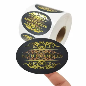 Metallic Foil Candle Sticker Printing