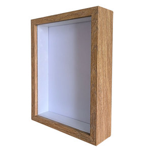 Đen trắng gỗ hạt màu gỗ MDF sâu 3D hộp bóng hình ảnh khung ảnh plexiglass die-cắt cao trang trí khung nghệ thuật - Product Image 1