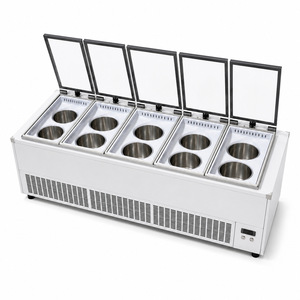 Mini-réfrigérateur Pozzetti de style italien avec congélateur, congélateur à crème glacée commercial coulissant et portable - Product Image 4